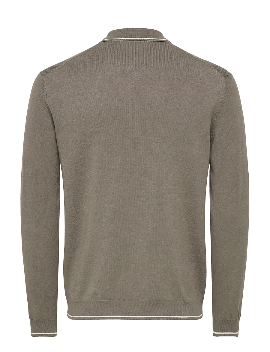 ONLY & SONS - ONSWYLER REG 14SS ZIP POLO FRML - langärmelige strick-polohemden - falcon - 1