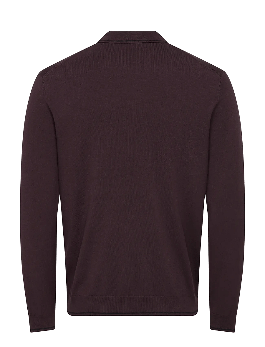 ONLY & SONS - ONSWYLER REG 14SS ZIP POLO FRML - langärmelige strick-polohemden - fudge - 1