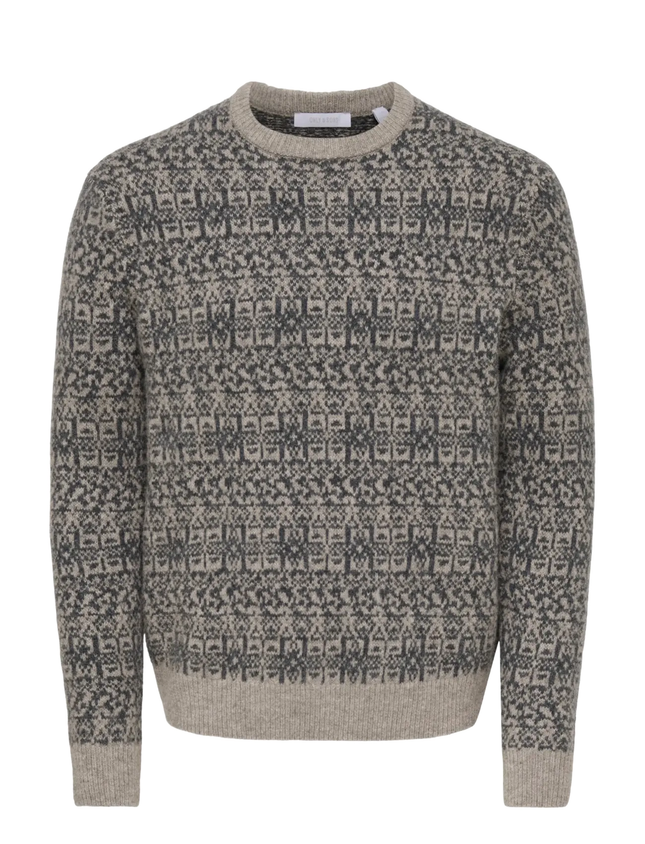 ONLY & SONS - ONSSAGE REG LS WOOL BLEND CREW KNIT FRML - walnut - 1