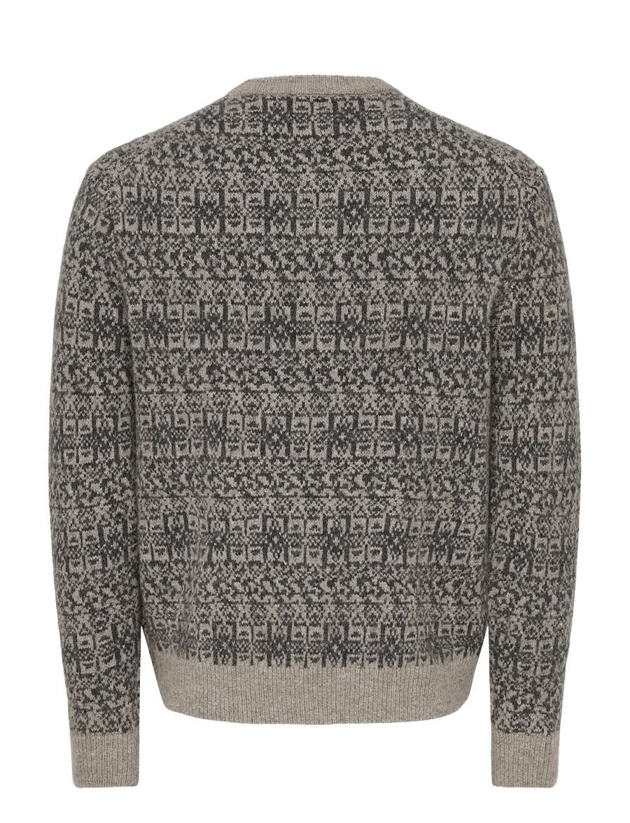 ONLY & SONS - ONSSAGE REG LS WOOL BLEND CREW KNIT FRML - walnut - 2