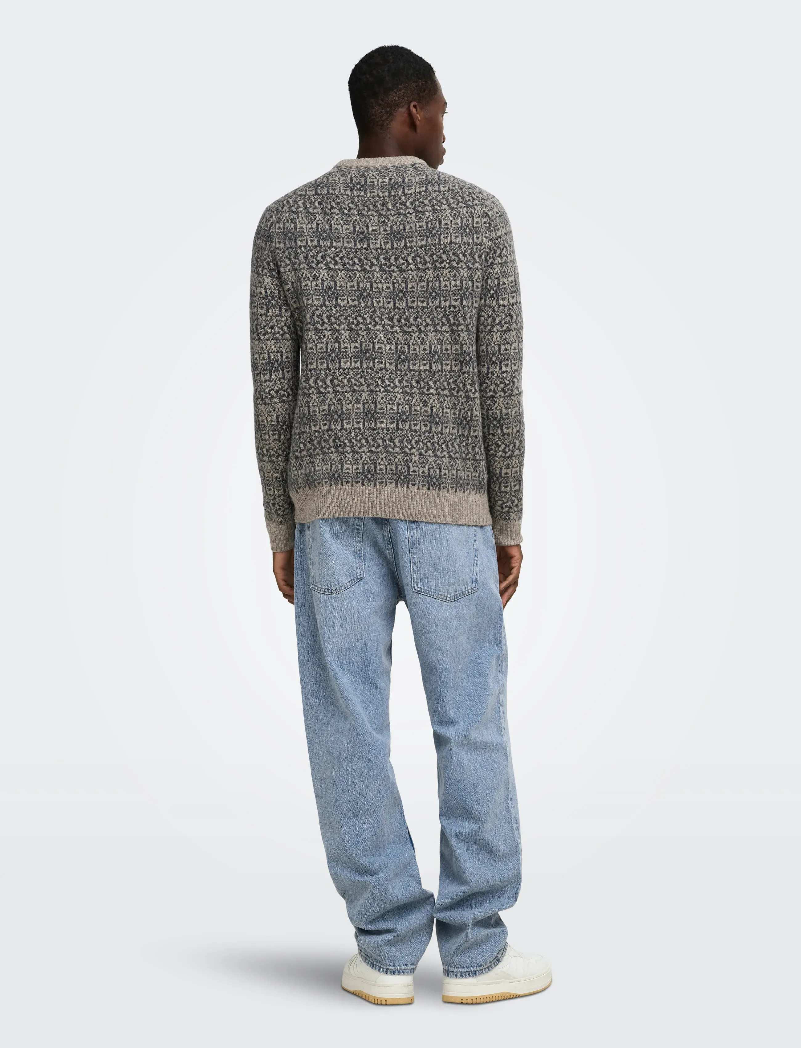 ONLY & SONS - ONSSAGE REG LS WOOL BLEND CREW KNIT FRML - walnut - 3