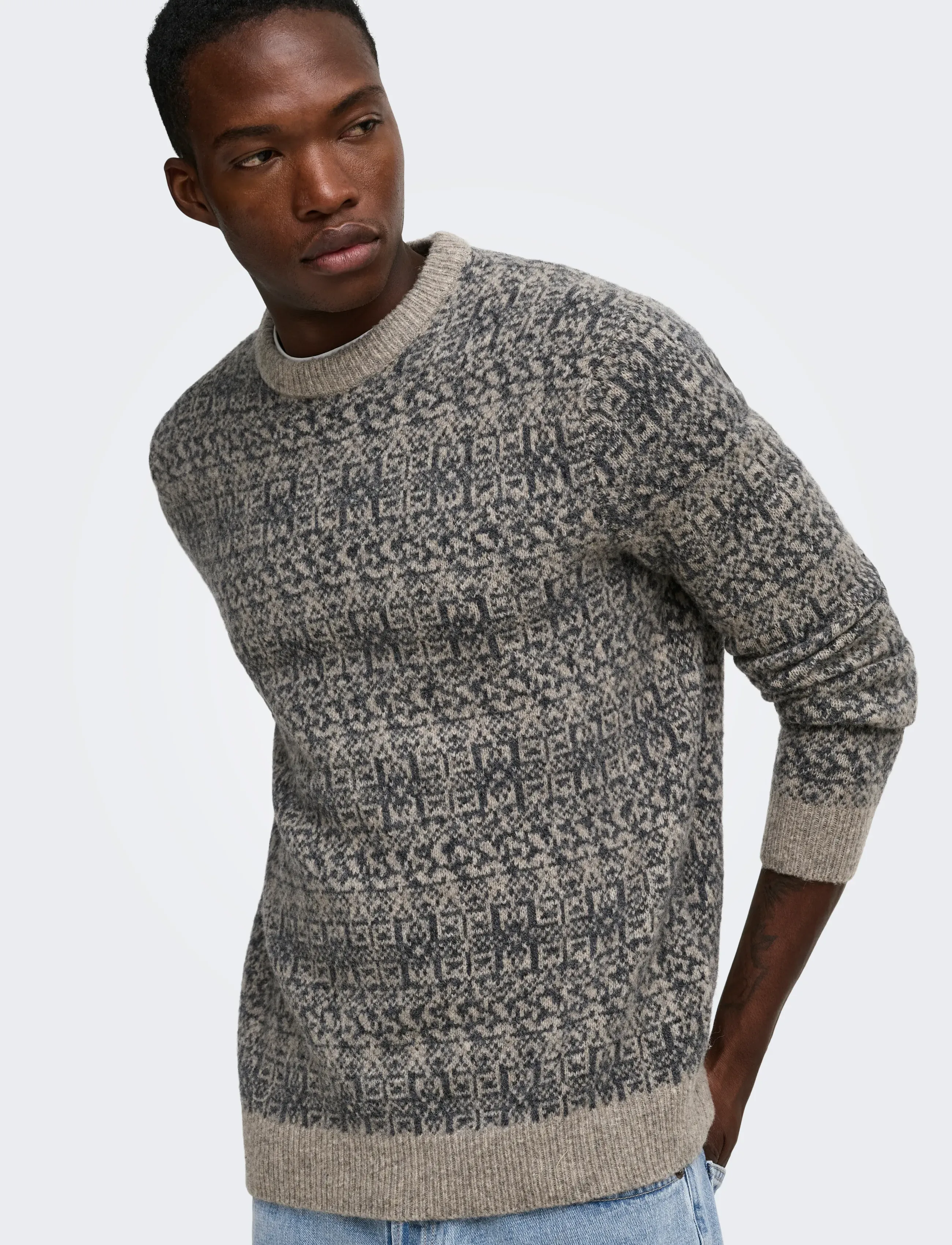 ONLY & SONS ONSSAGE REG LS WOOL BLEND CREW KNIT FRML - Kleidung - WALNUT / brown
