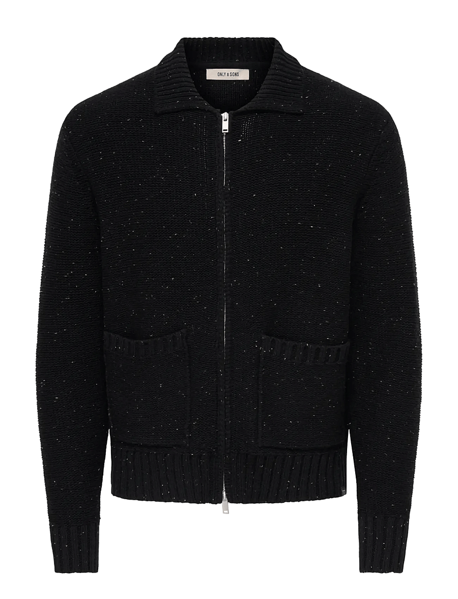 ONLY & SONS - ONSSTING RLX NAPS CARDIGAN KNIT WW - cardigans - black - 0