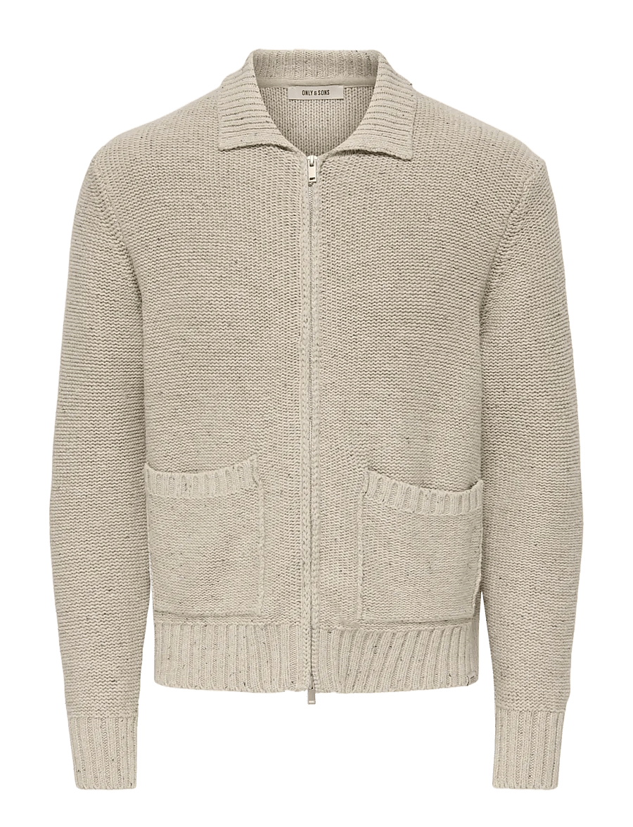 ONLY & SONS - ONSSTING RLX NAPS CARDIGAN KNIT WW - kardiganid - silver lining - 0