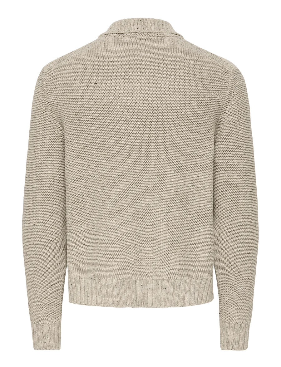 ONLY & SONS - ONSSTING RLX NAPS CARDIGAN KNIT WW - kardiganid - silver lining - 1