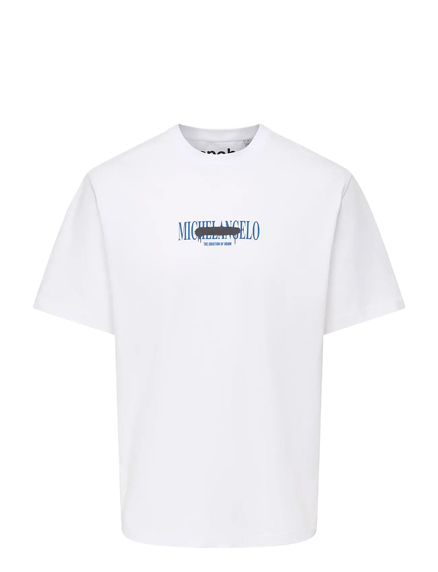 ONLY & SONS - ONSMICHELANGIOLO LIFE RLX SS LIC TEE - kurzärmelige t-shirts - bright white - 0