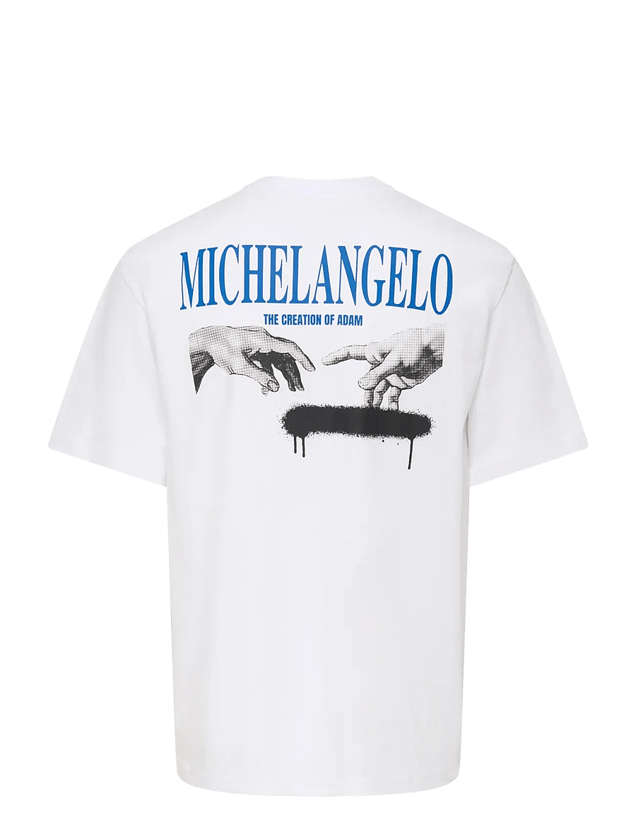 ONLY & SONS - ONSMICHELANGIOLO LIFE RLX SS LIC TEE - kurzärmelige t-shirts - bright white - 1