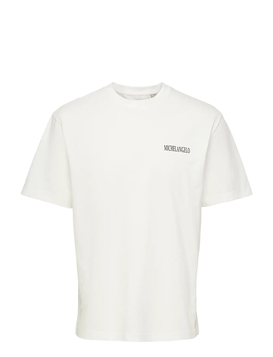 ONLY & SONS - ONSMICHELANGIOLO LIFE RLX SS LIC TEE - kortærmede t-shirts - cloud dancer - 0