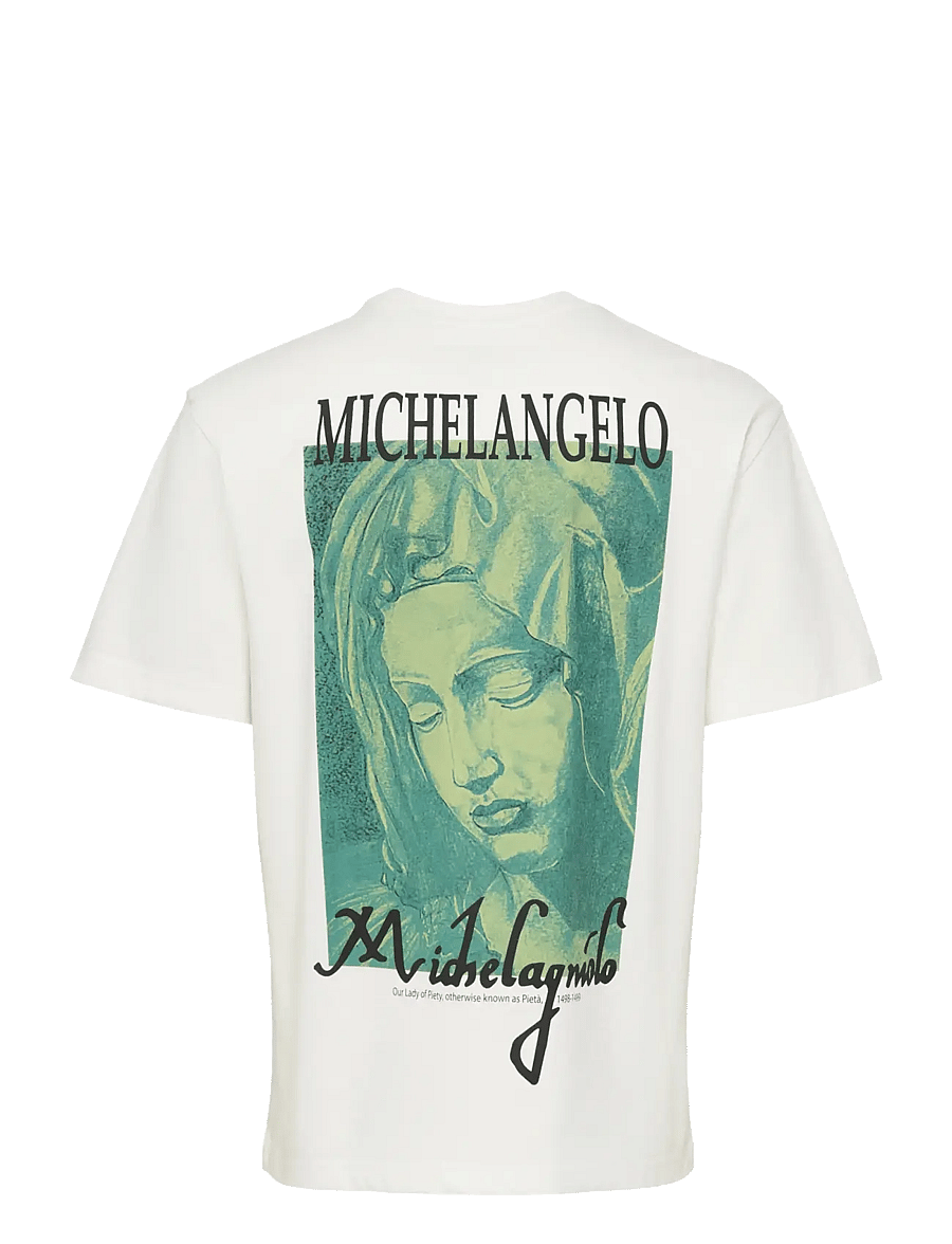 ONLY & SONS - ONSMICHELANGIOLO LIFE RLX SS LIC TEE - kortærmede t-shirts - cloud dancer - 1