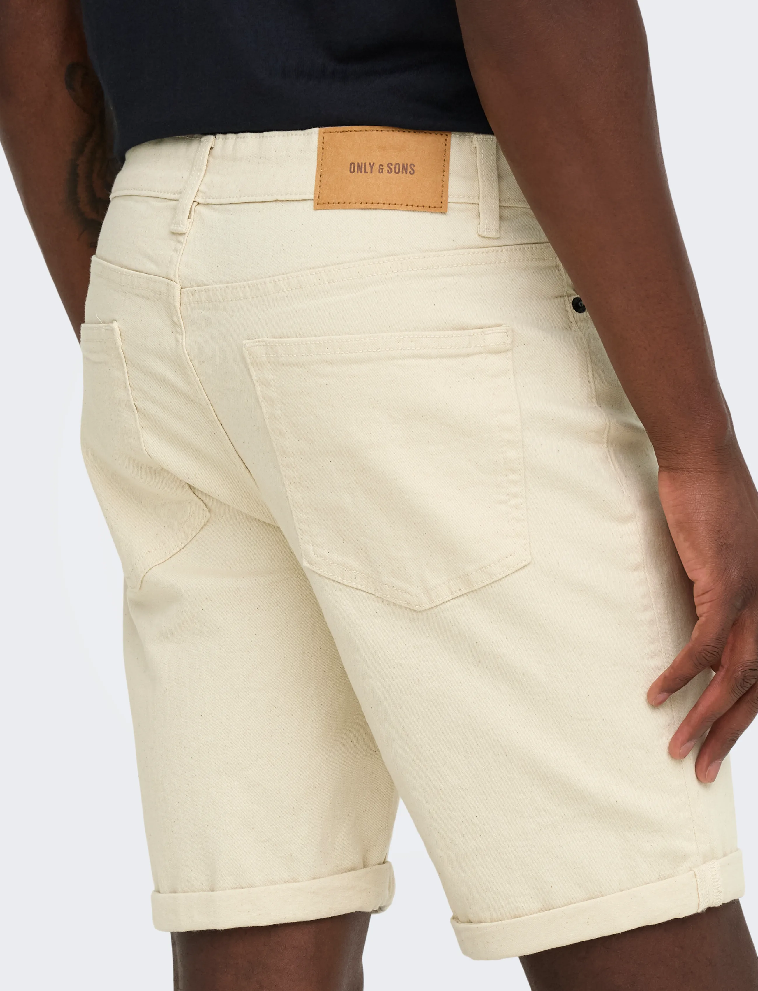 ONLY & SONS - ONSPLY ECRU 9470 PIM DNM SHORTS NOOS - jeansshorts - ecru - 5