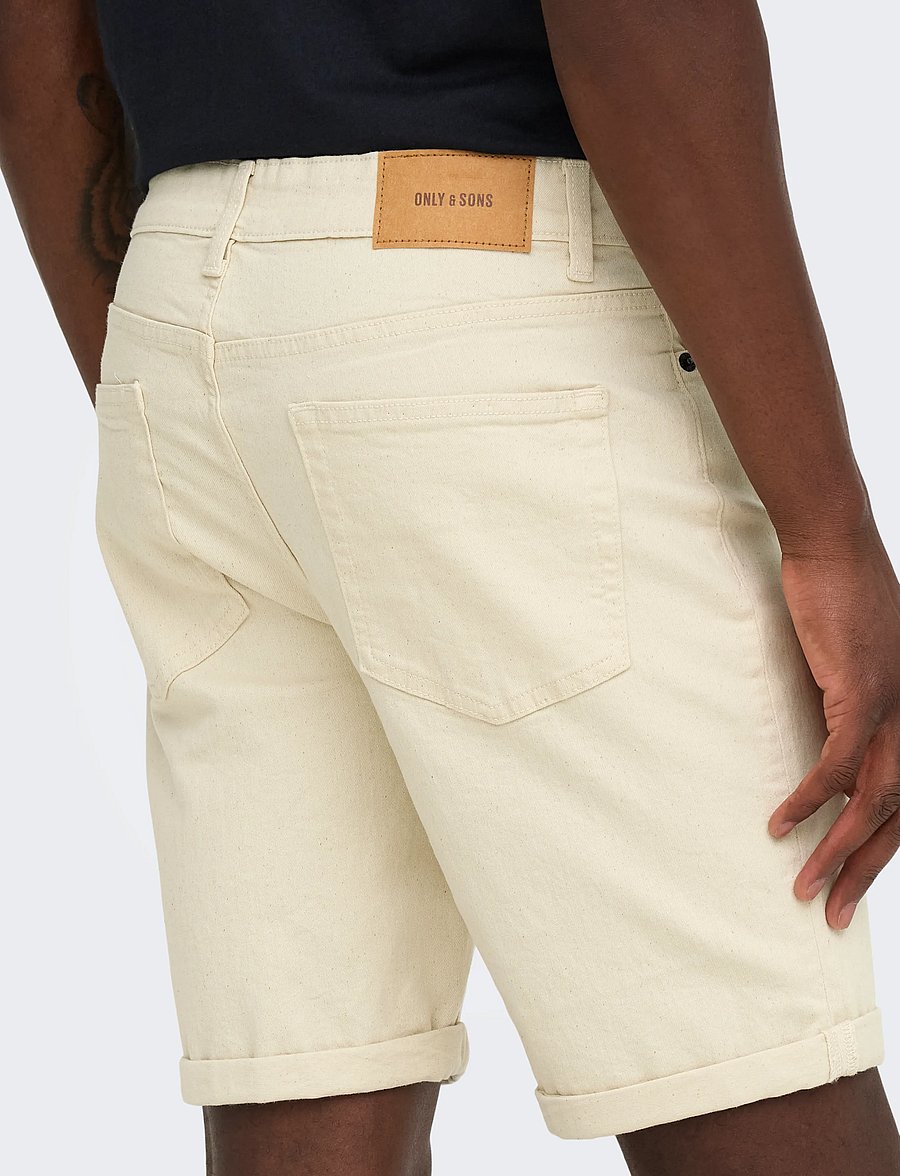 ONLY & SONS - ONSPLY ECRU 9470 PIM DNM SHORTS NOOS - jeansshorts - ecru - 5