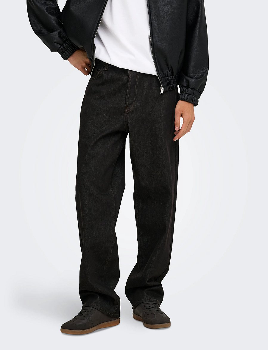 ONLY & SONS - ONSFADE LOOSE BROWN 9479 DOT DNM NOOS - brown denim - 0