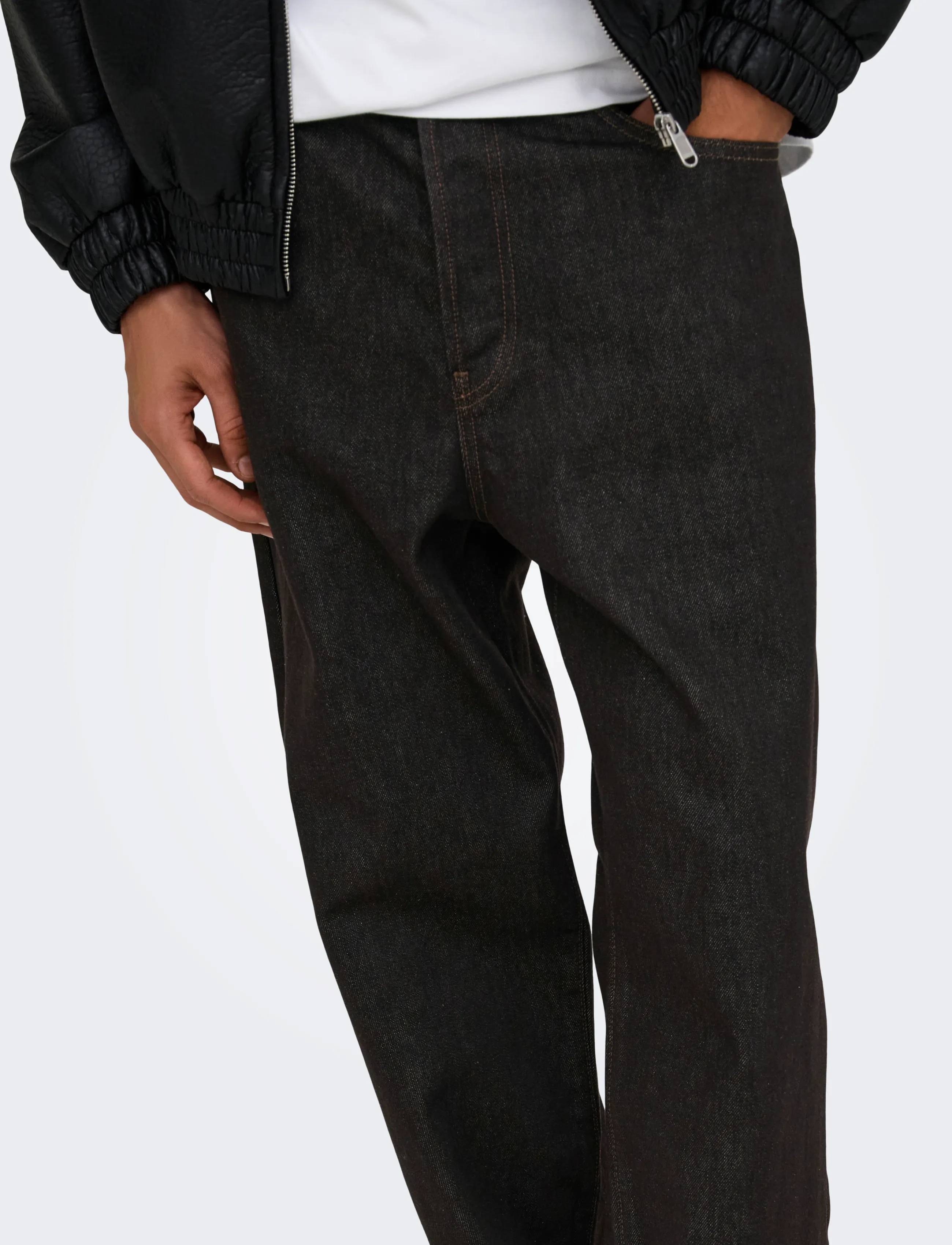 ONLY & SONS - ONSFADE LOOSE BROWN 9479 DOT DNM NOOS - brown denim - 5