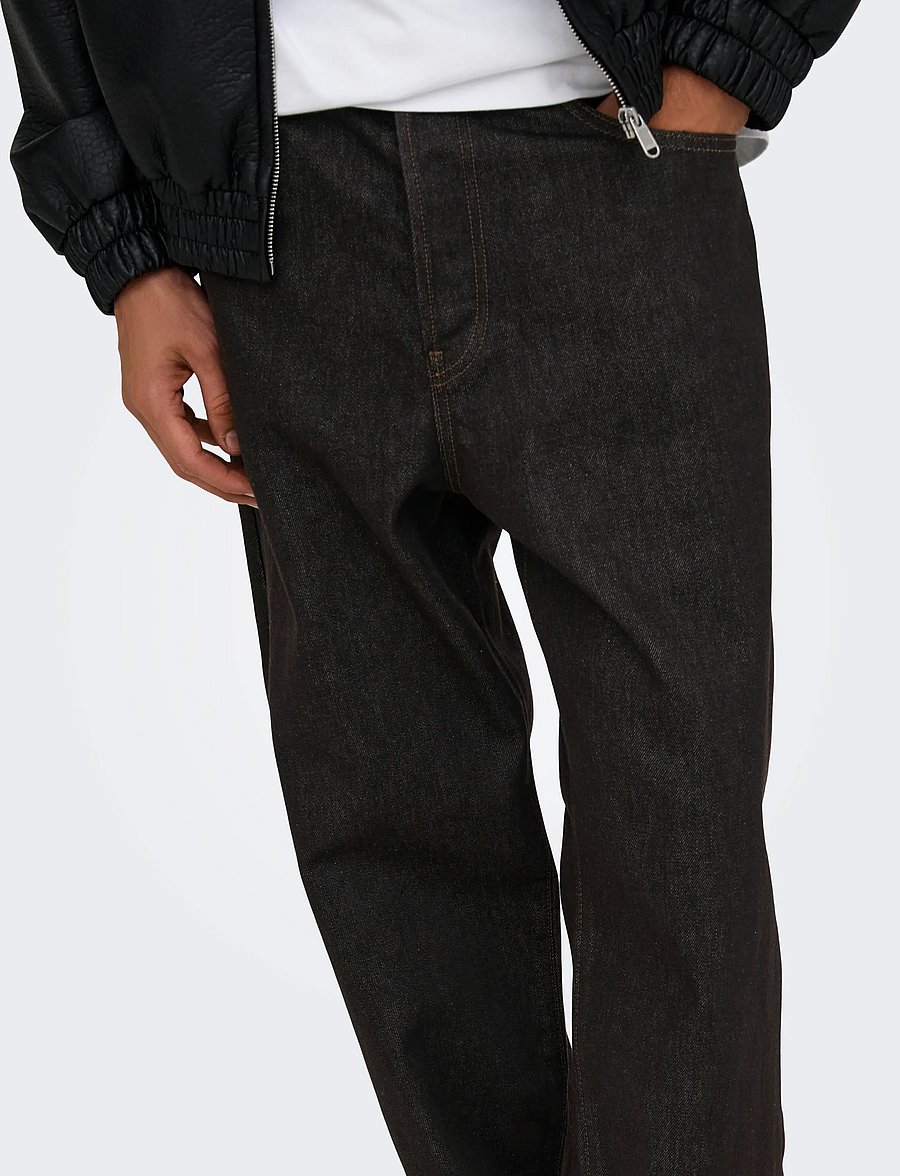 ONLY & SONS - ONSFADE LOOSE BROWN 9479 DOT DNM NOOS - brown denim - 5