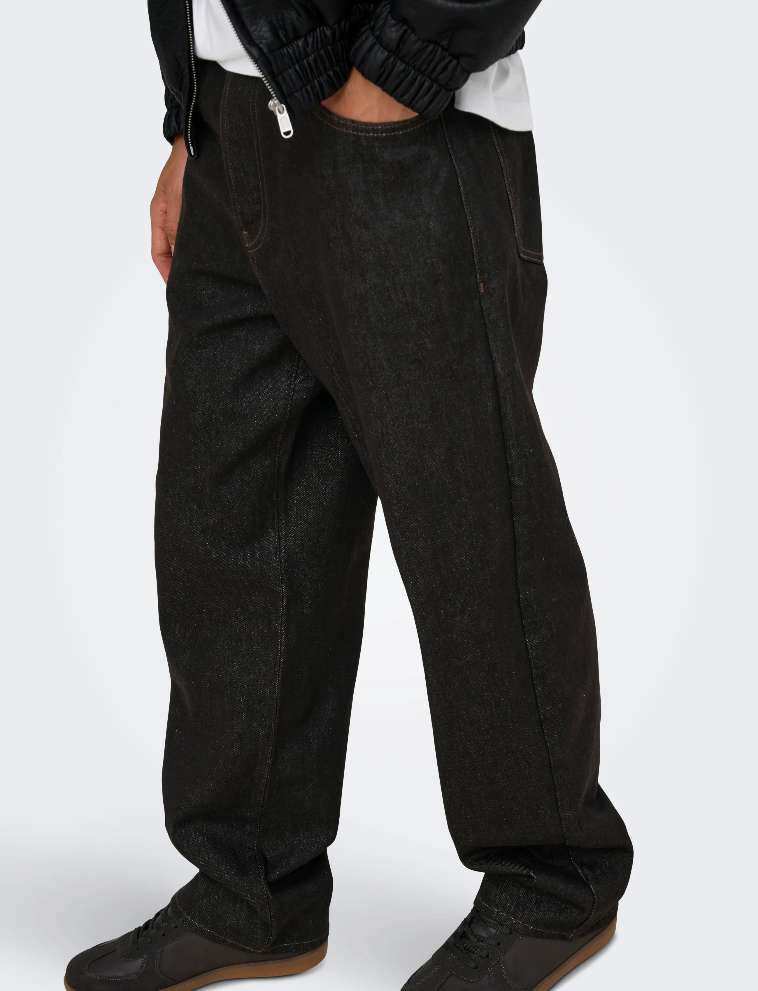 ONLY & SONS ONSFADE LOOSE BROWN 9479 DOT DNM NOOS - Streetstyle - BROWN DENIM / brown