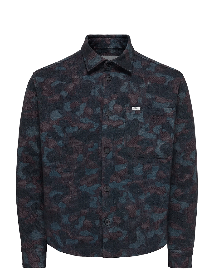 ONLY & SONS - ONSJUDSEN JAQUARD OVERSHIRT WW - mustriga särgid - blue nights - 0