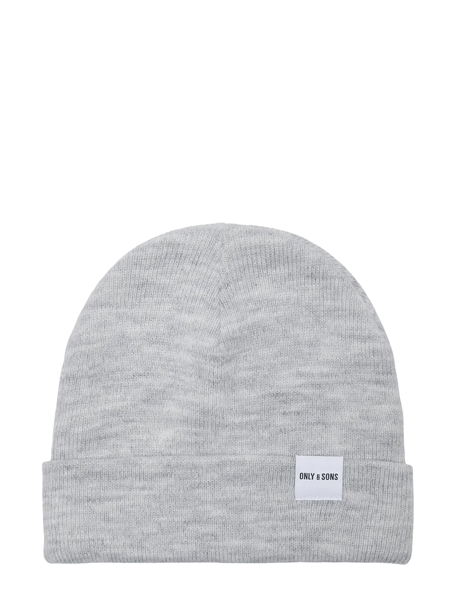 ONLY & SONS - ONSISAAC SHORT BEANIE FLAT KNIT - kollektionen - light grey melange - 0