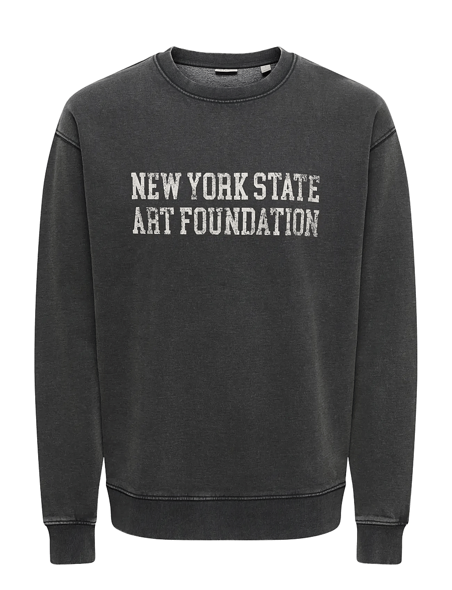 ONLY & SONS - ONSCREATIVE COLLEGE RLX WASH CREW SWEAT - black - 0