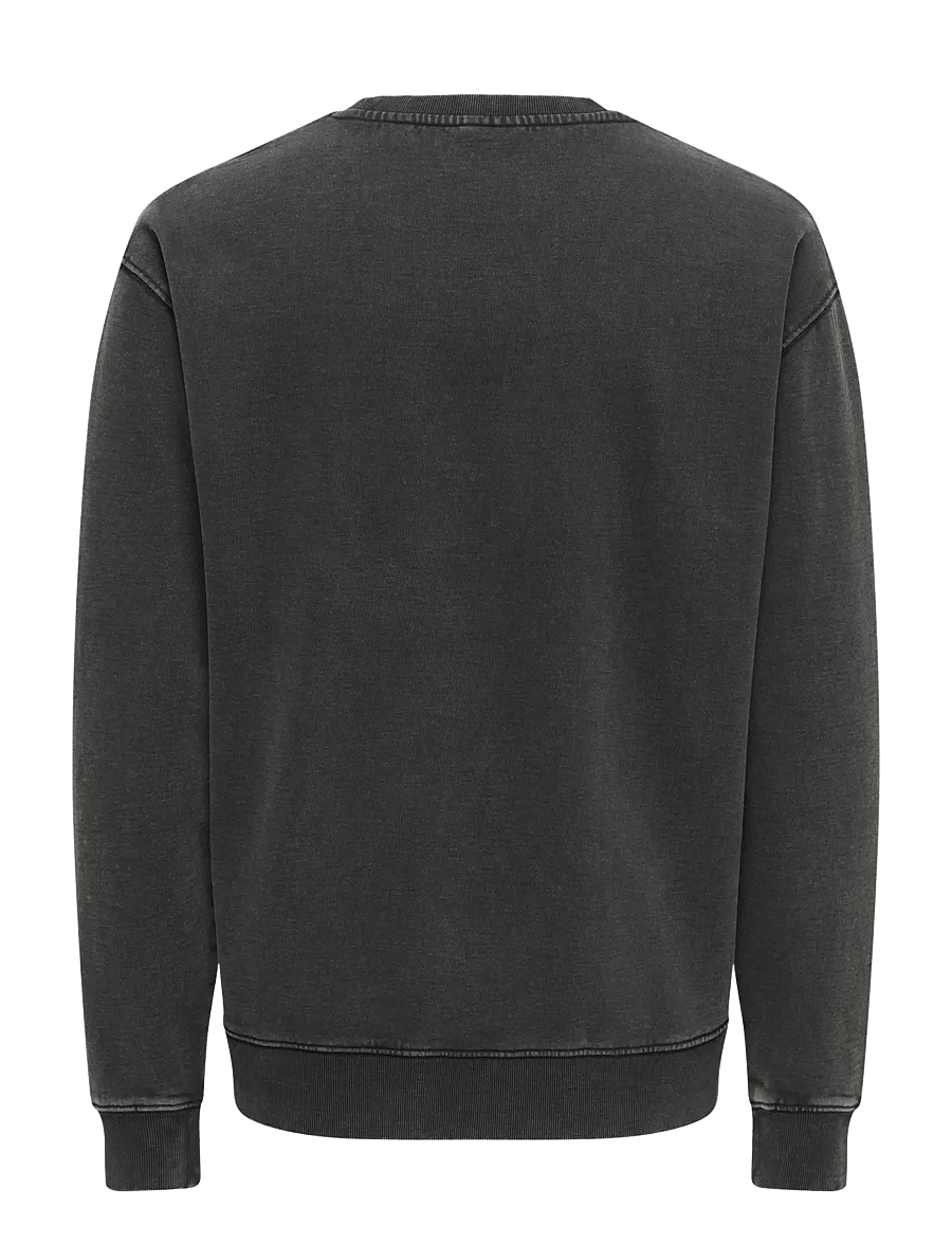 ONLY & SONS - ONSCREATIVE COLLEGE RLX WASH CREW SWEAT - black - 1