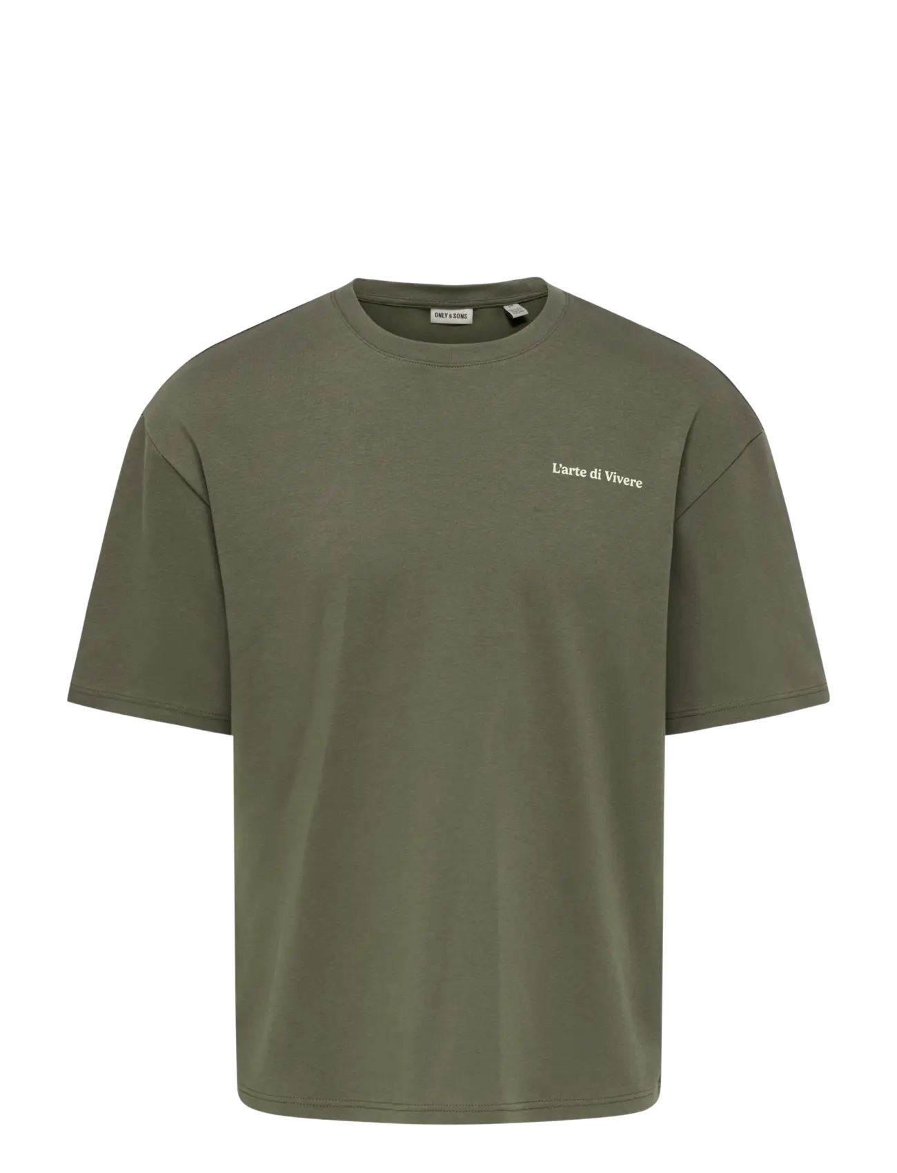 ONLY & SONS ONSCASPIAN AIRFLEX BLNK SPACE BXY TEE - ONLY & SONS - TARMAC / khaki/green
