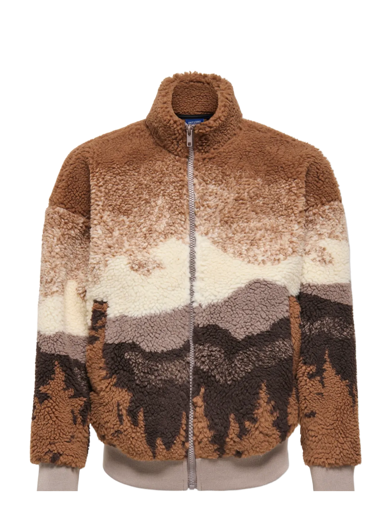 ONLY & SONS Osjadam Life Ovz Sherpa Bomber Sweat, 146-152, Jackets Coats, Braun - Bomber, Kinder