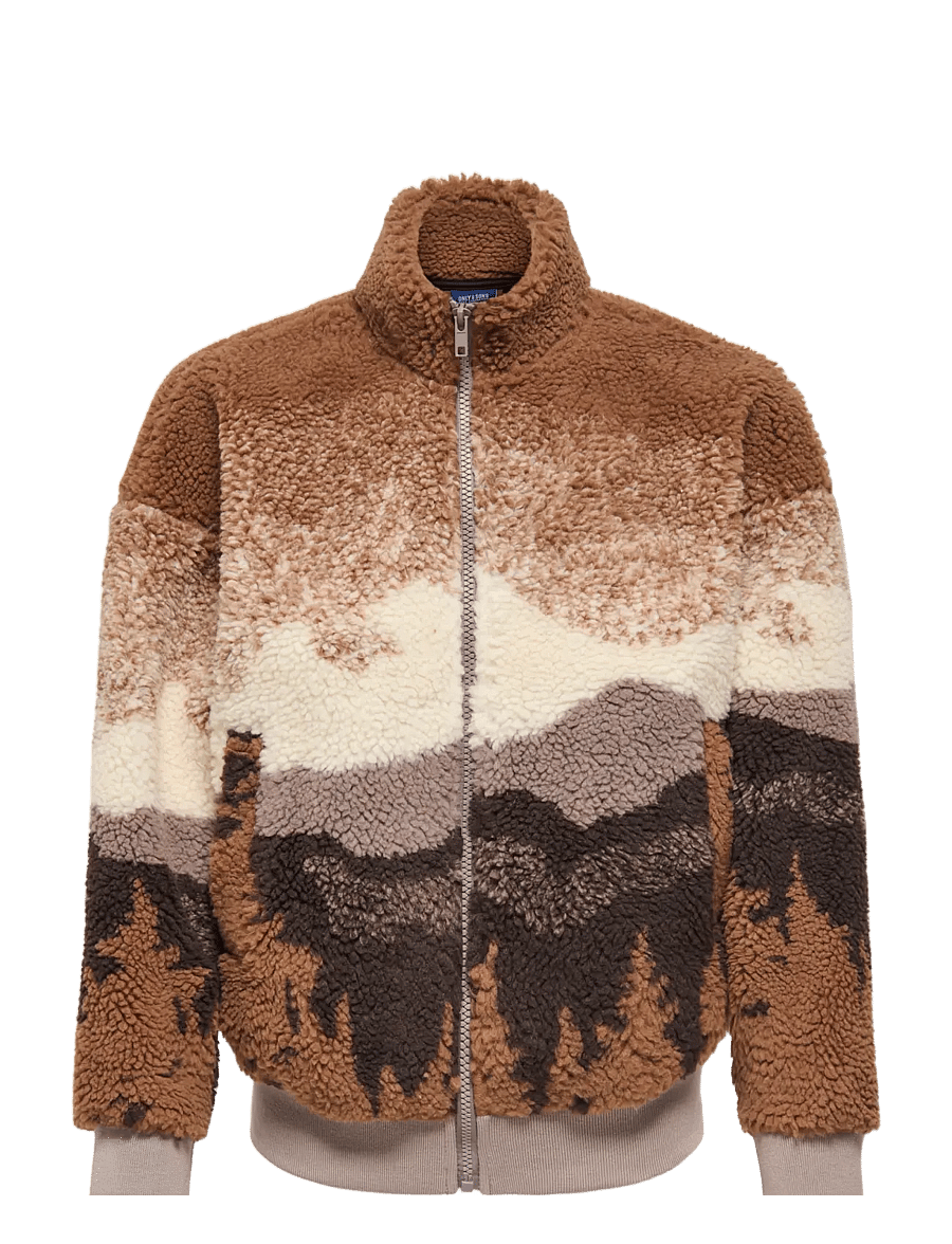 ONLY & SONS - OSJADAM LIFE OVZ SHERPA BOMBER SWEAT - bomberjackor - fungi - 0