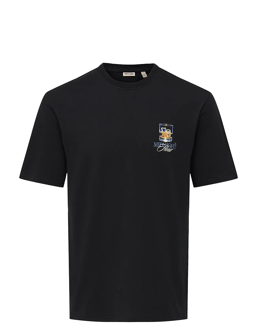 ONLY & SONS - ONSFRED NEGRONI NIGHTS SS TEE - black - 0