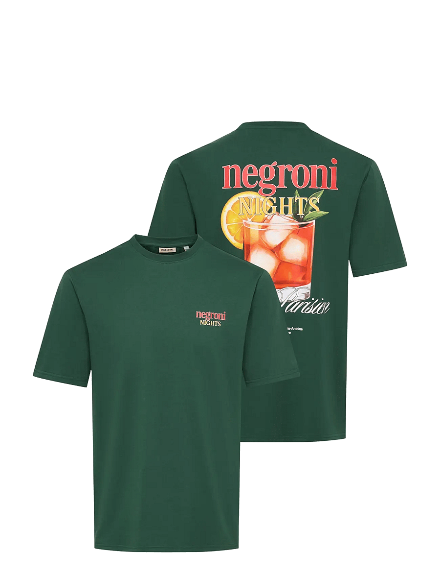 ONLY & SONS - ONSFRED NEGRONI NIGHTS SS TEE - kurzärmelige t-shirts - pineneedle - 2