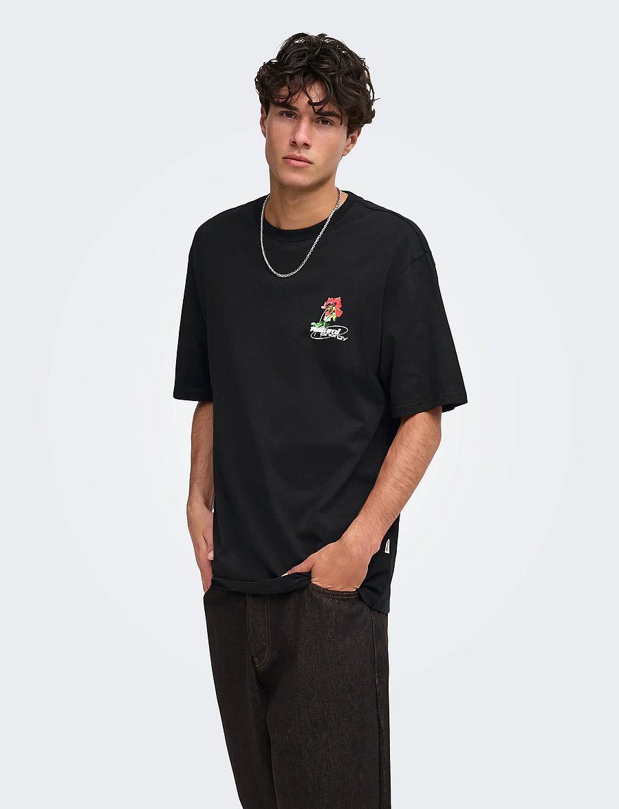 ONLY & SONS - ONSNATURE RLX SS TEE - kortærmede t-shirts - black - 0
