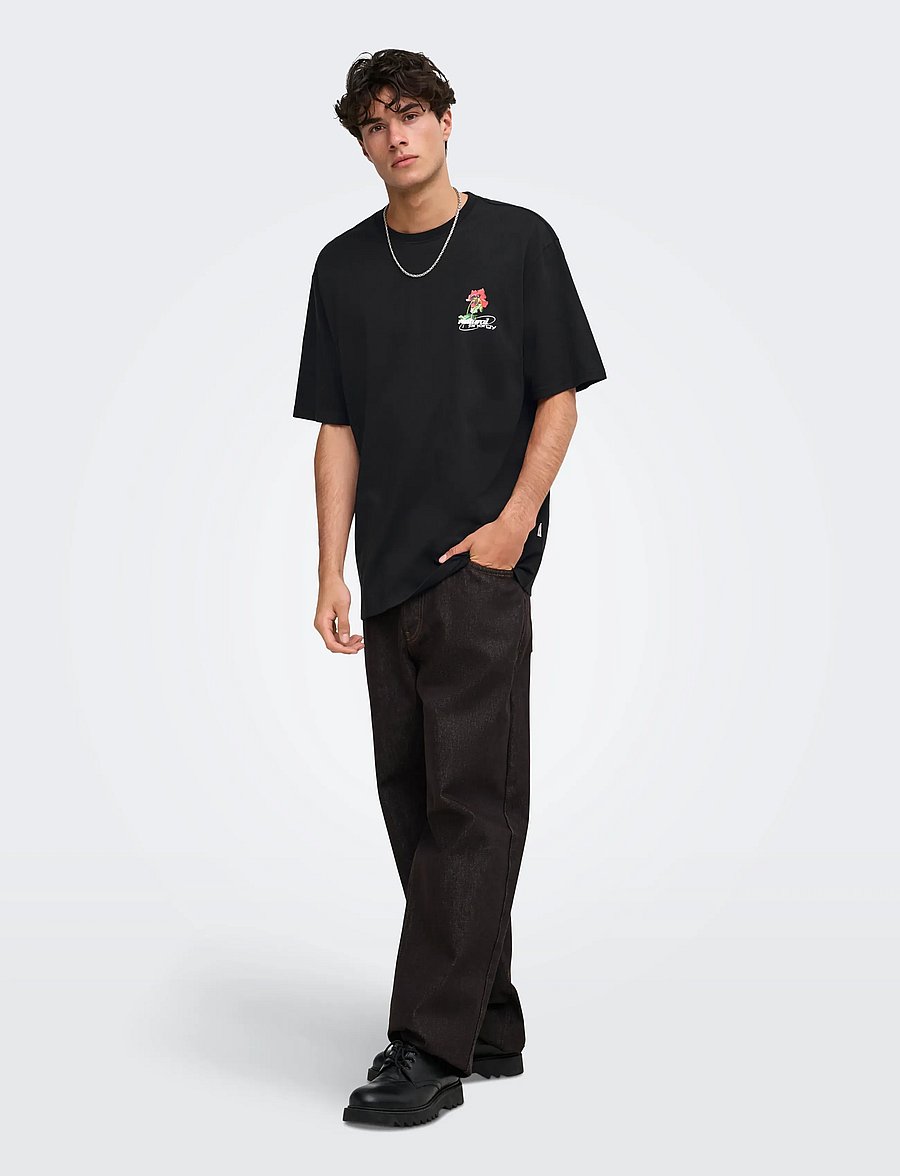 ONLY & SONS - ONSNATURE RLX SS TEE - kortærmede t-shirts - black - 4