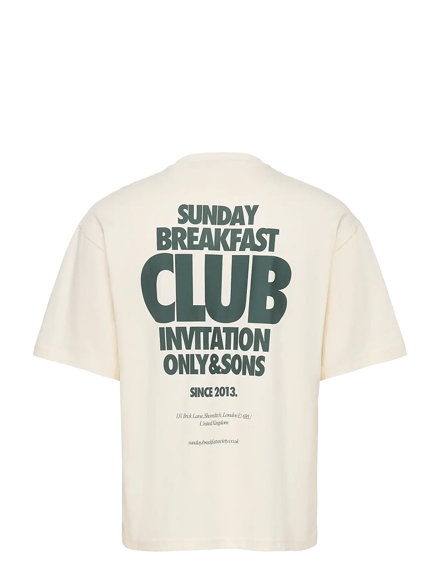 ONLY & SONS - ONSFRED RUN CLUB BOXY SS TEE - lühikeste varrukatega t-särgid - egret - 1