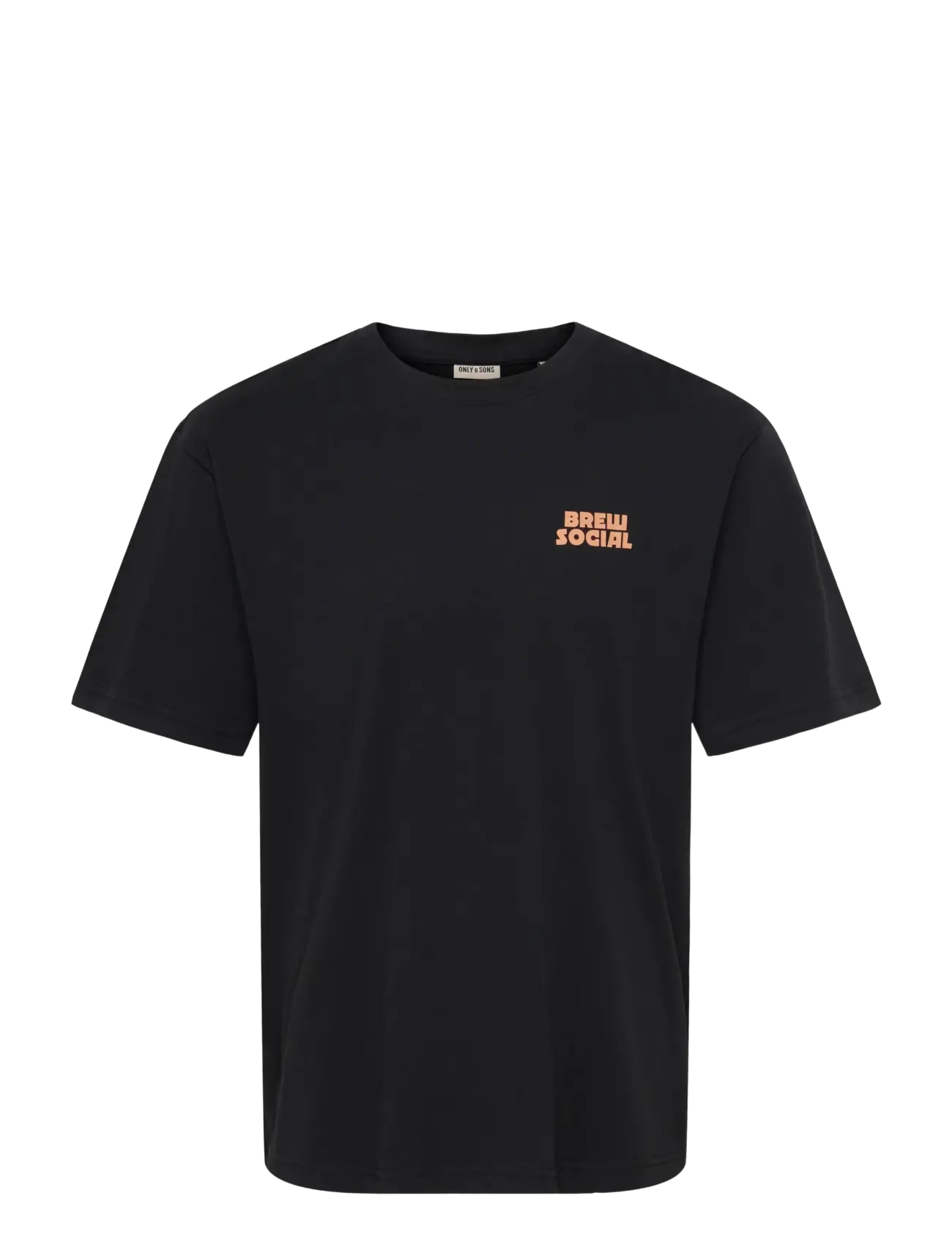 ONLY & SONS Onsaxel Coffee Rlx Ss Tee, S, Black, T-Shirts > Kortærmede, Herre
