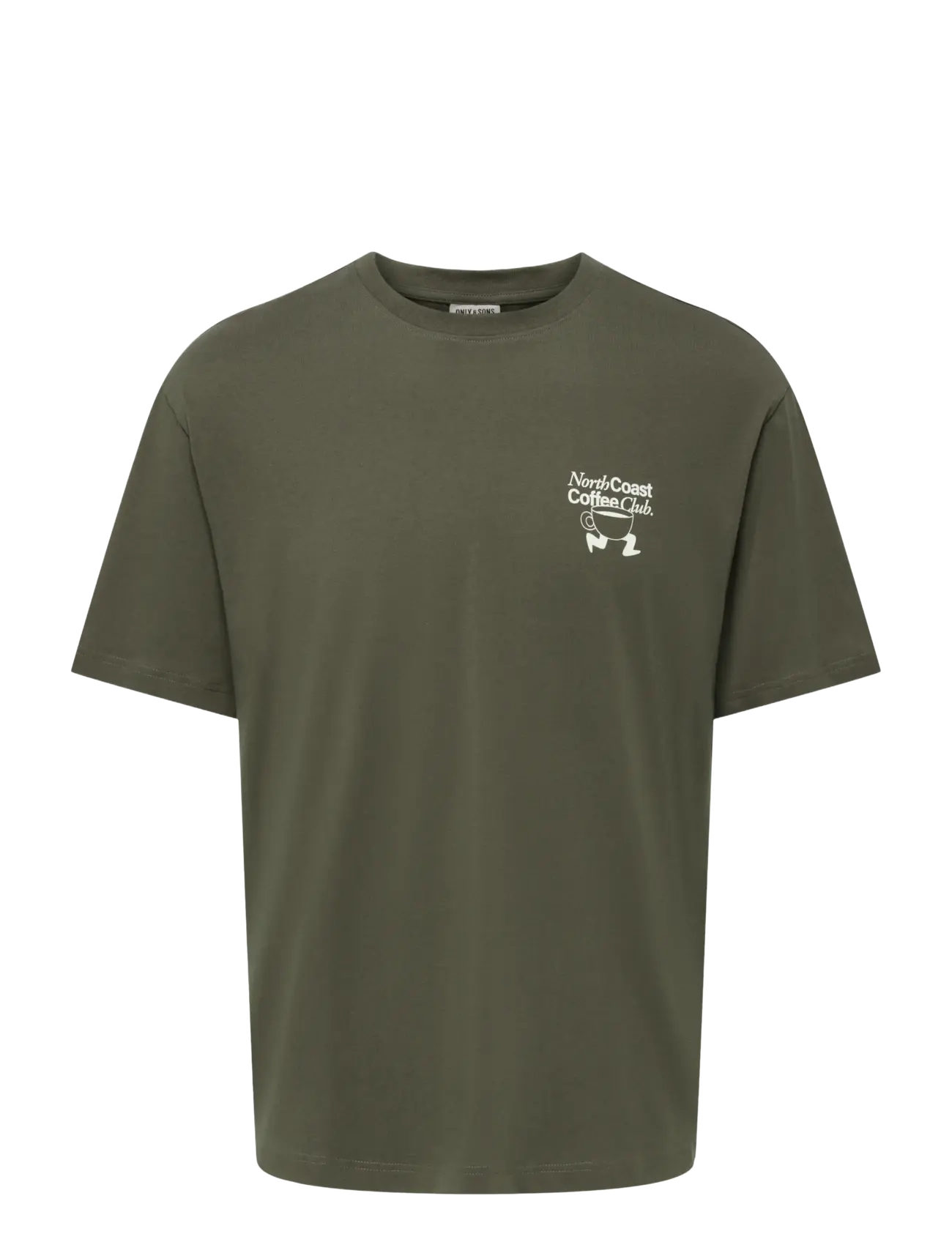 ONLY & SONS Onsaxel Coffee Rlx Ss Tee Khaki - M - Herren