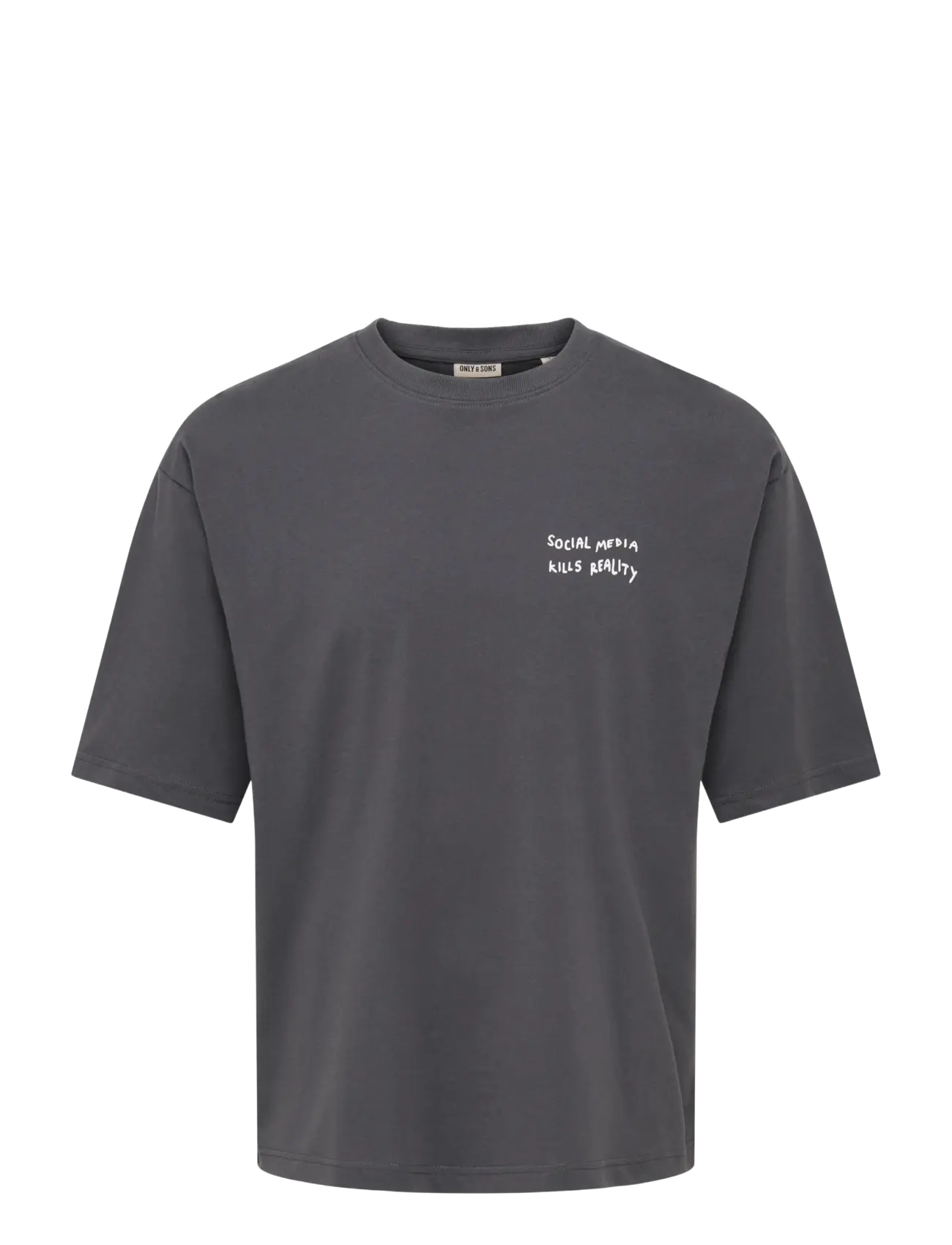 ONLY & SONS Onsaxel Scribble Boxy Fit Ss Tee Grau - M - Herren