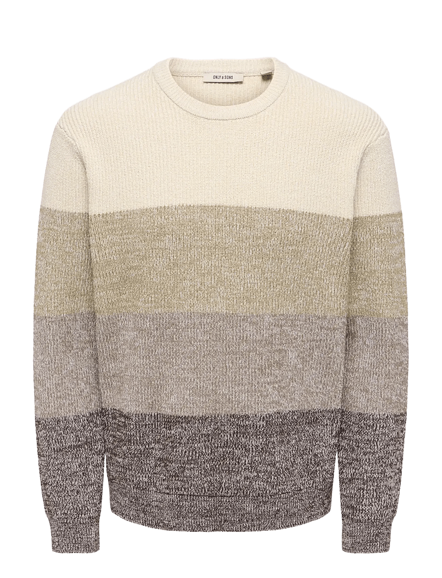 ONLY & SONS - ONSLUCA REG CREW NECK KNIT - coffee bean - 1