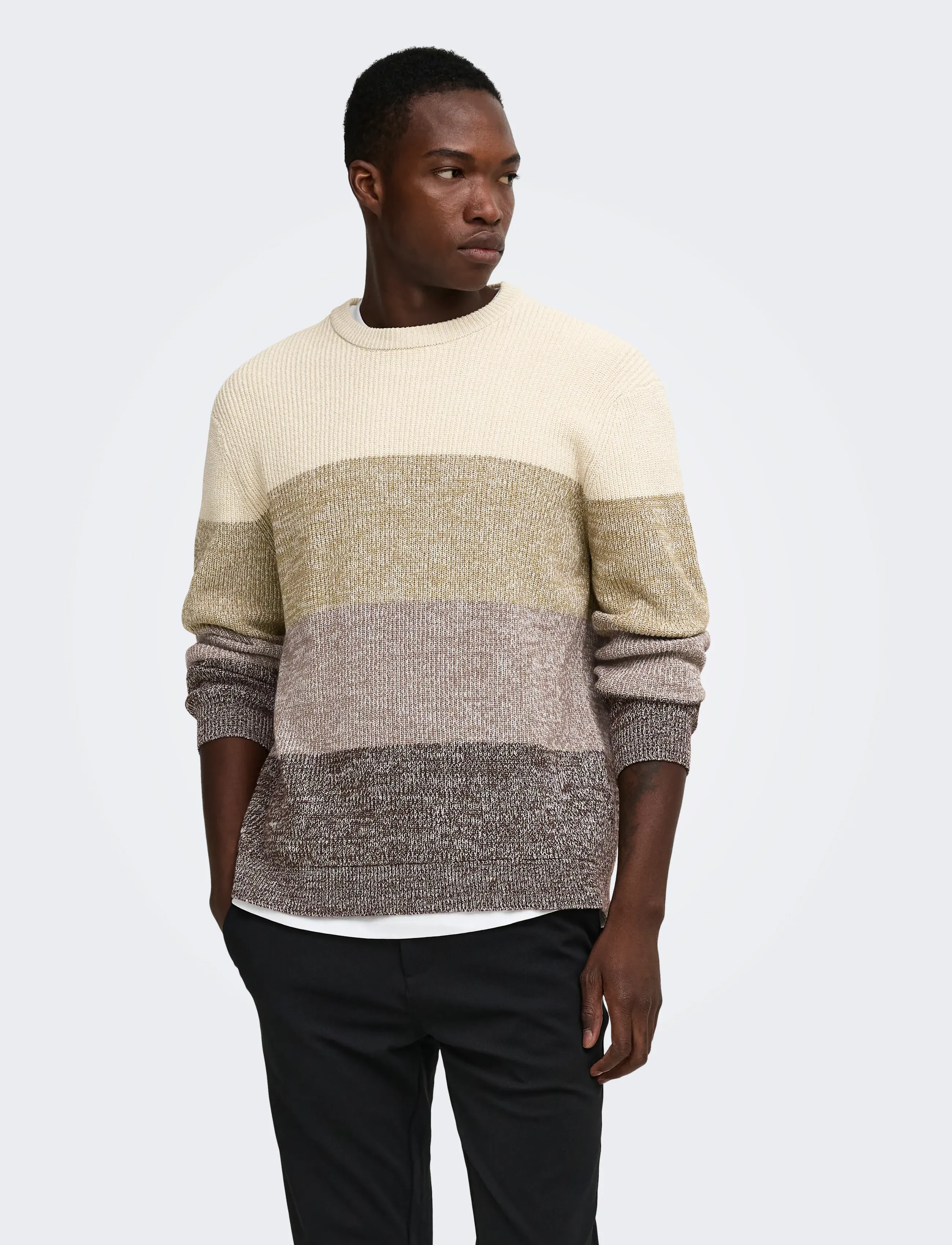 ONLY & SONS - ONSLUCA REG CREW NECK KNIT - coffee bean - 0