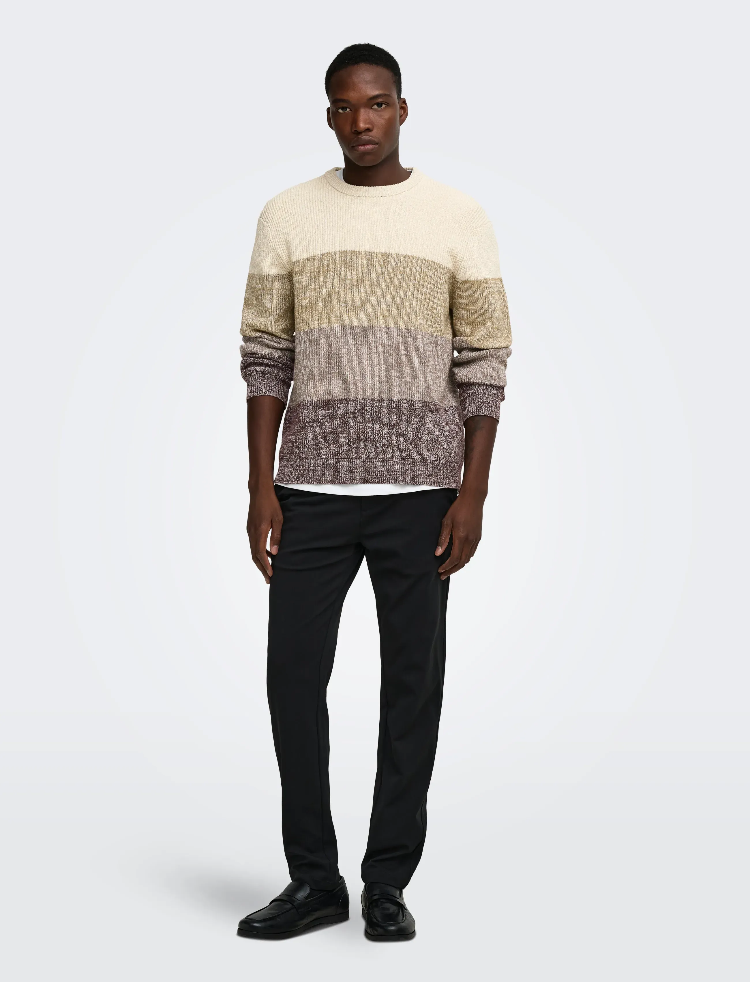 ONLY & SONS - ONSLUCA REG CREW NECK KNIT - coffee bean - 4