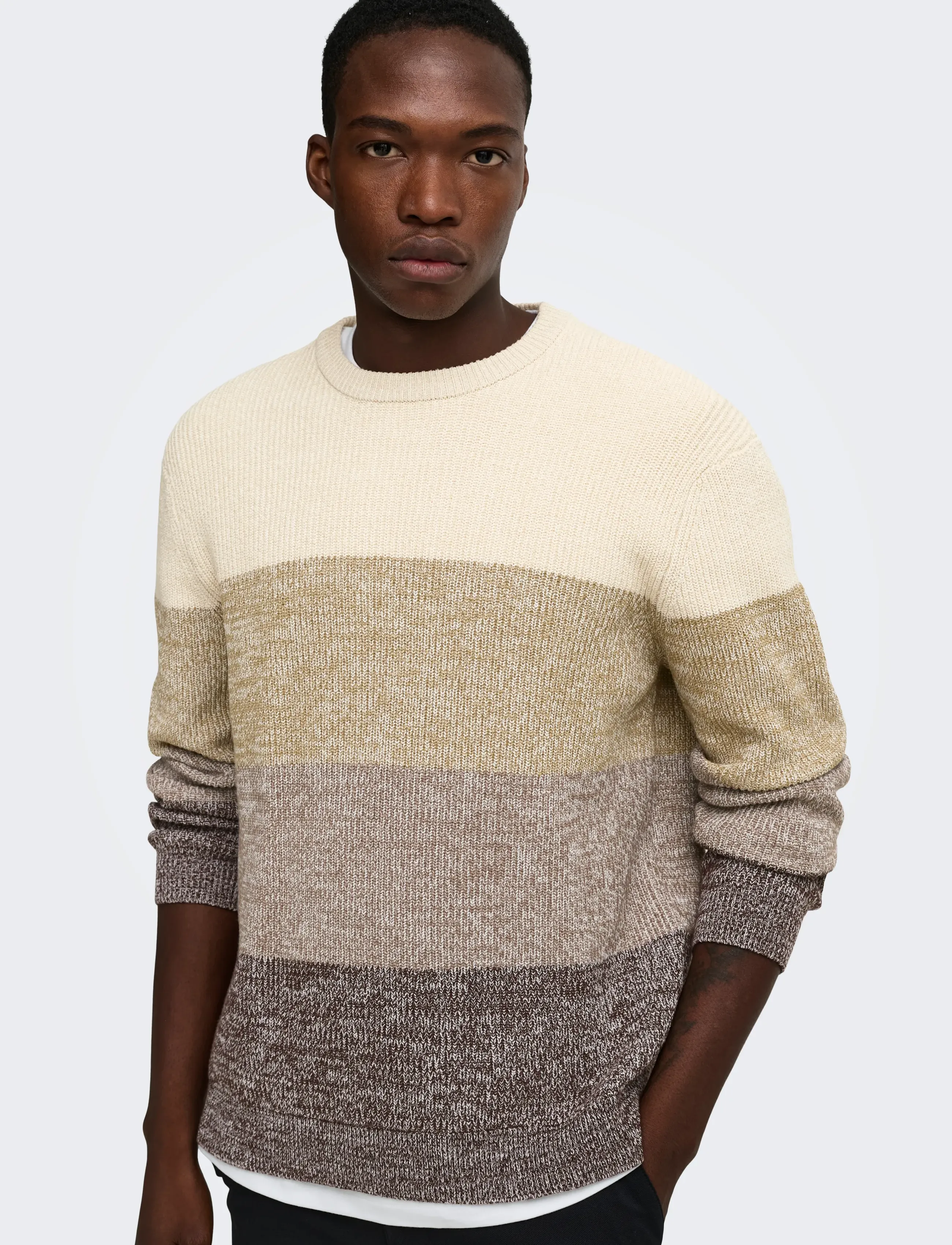 ONLY & SONS ONSLUCA REG CREW NECK KNIT - Kleidung - COFFEE BEAN / brown