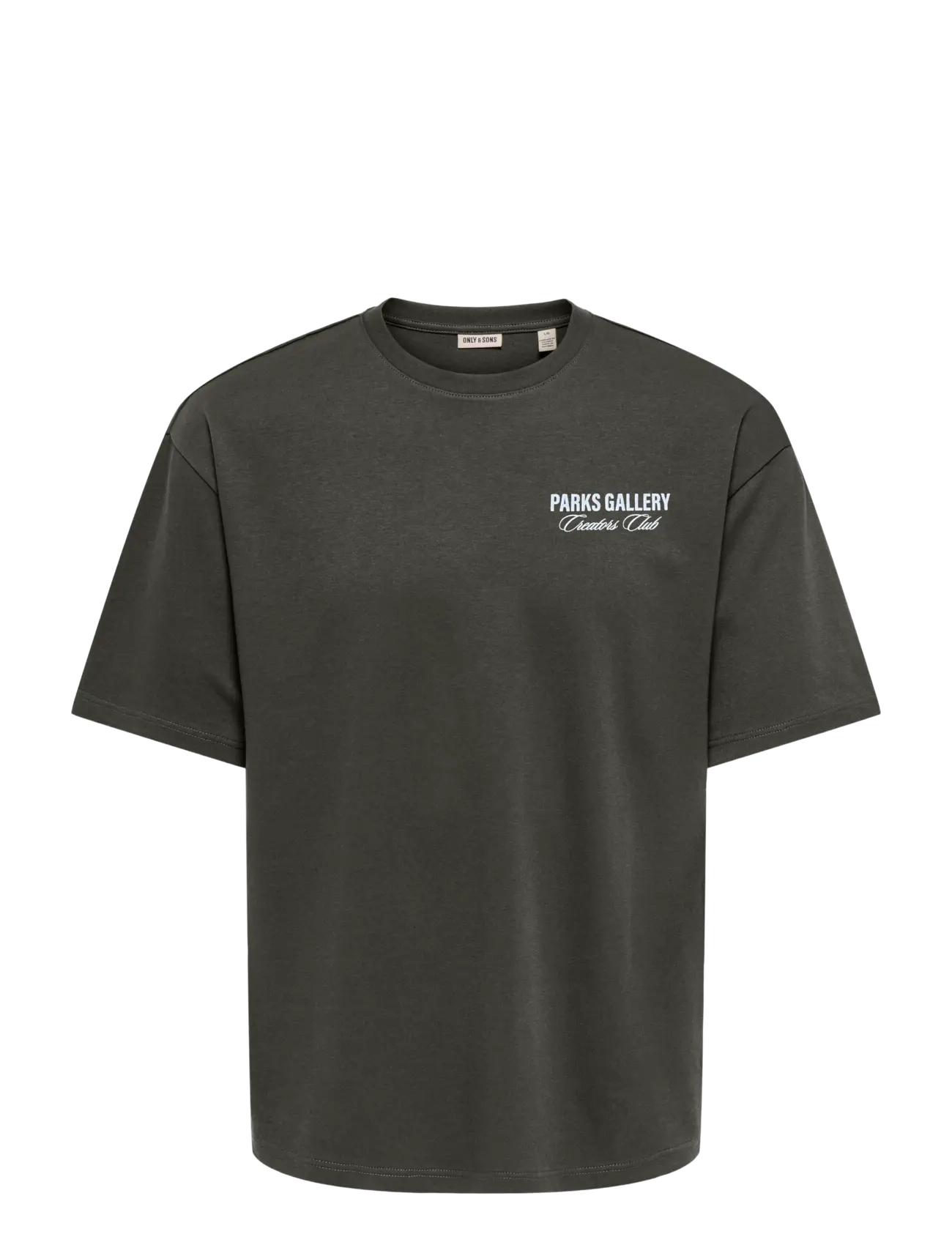 ONLY & SONS Onsparks Gallery Air Boxy Ss Tee Noos, L, Grey, T-Shirts > Kortærmede, Herre