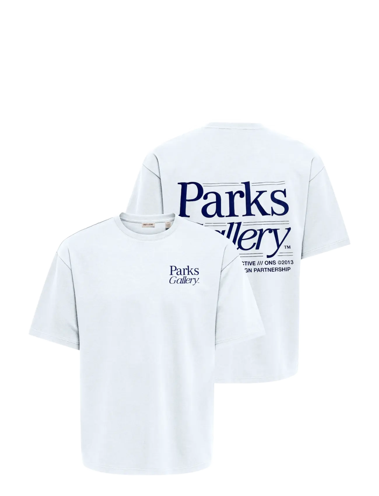 ONLY & SONS - ONSPARKS GALLERY AIR BOXY SS TEE NOOS - lühikeste varrukatega t-särgid - bright white - 2