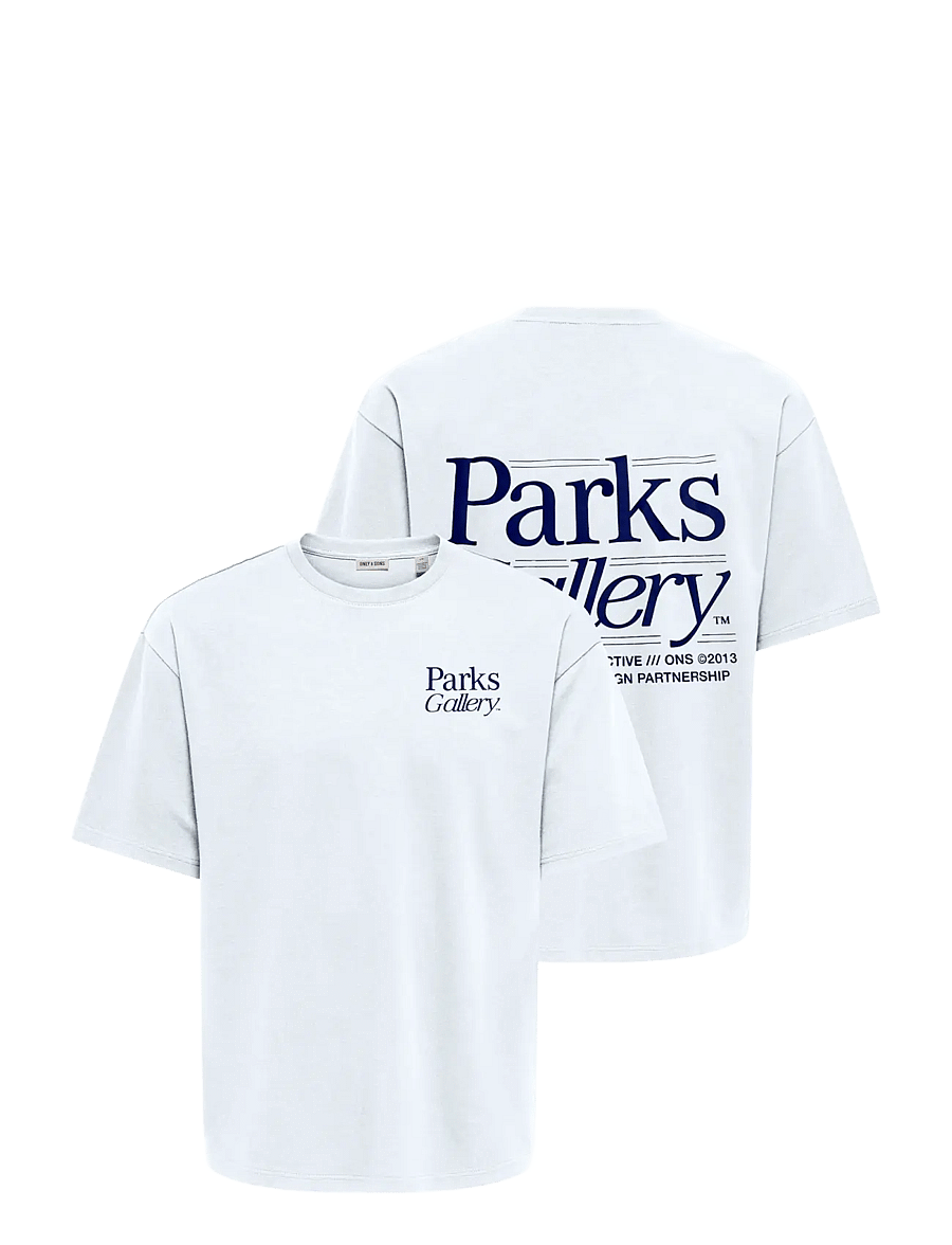 ONLY & SONS - ONSPARKS GALLERY AIR BOXY SS TEE NOOS - lühikeste varrukatega t-särgid - bright white - 2