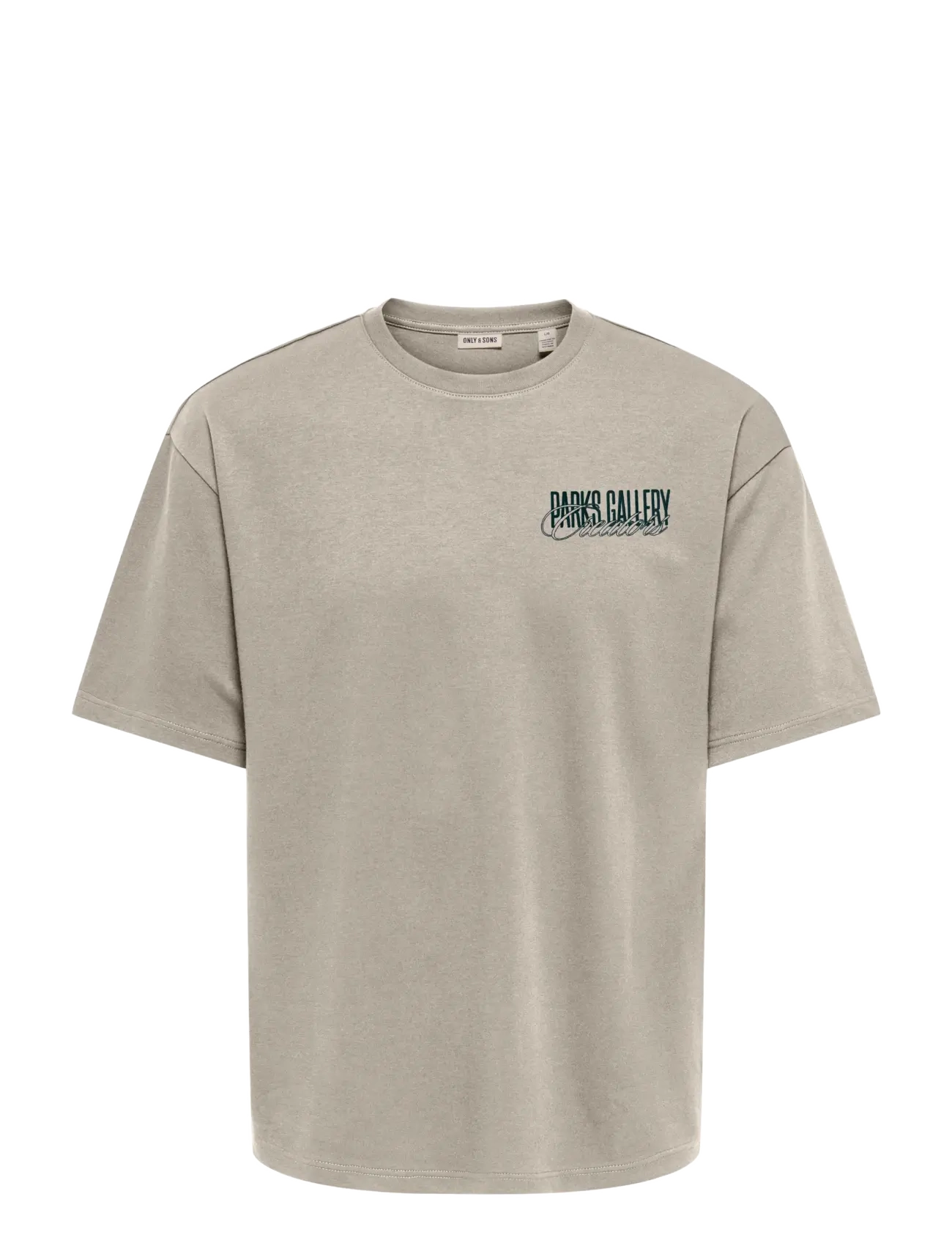 ONLY & SONS Onsparks Gallery Air Boxy Ss Tee Noos, M, Beige, T-Shirts > Kortærmede, Herre