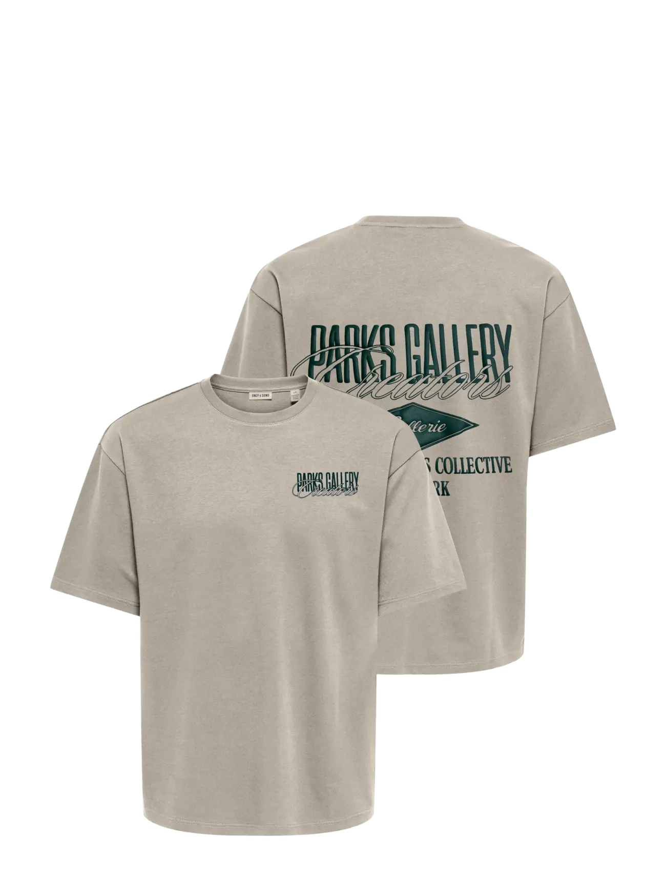 ONLY & SONS - ONSPARKS GALLERY AIR BOXY SS TEE NOOS - silver lining - 2