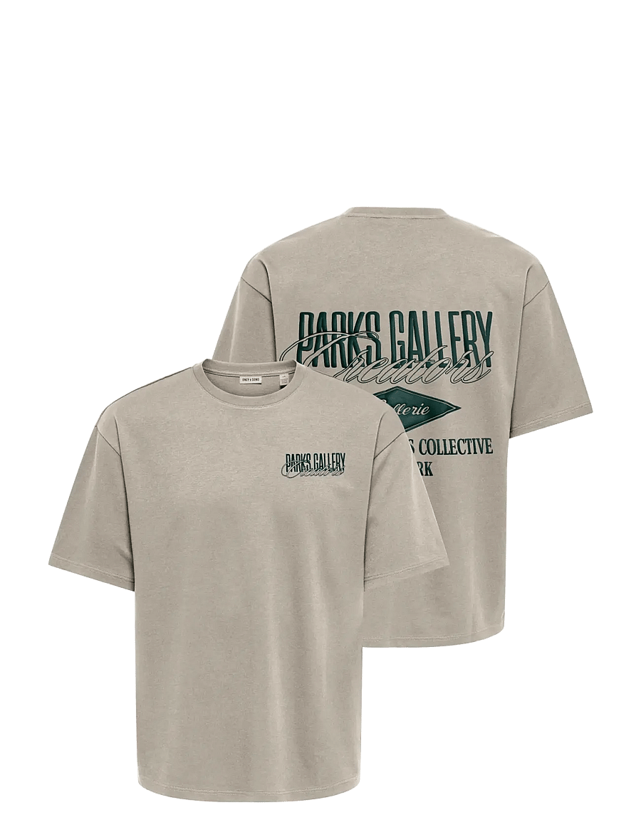 ONLY & SONS - ONSPARKS GALLERY AIR BOXY SS TEE NOOS - lühikeste varrukatega t-särgid - silver lining - 2