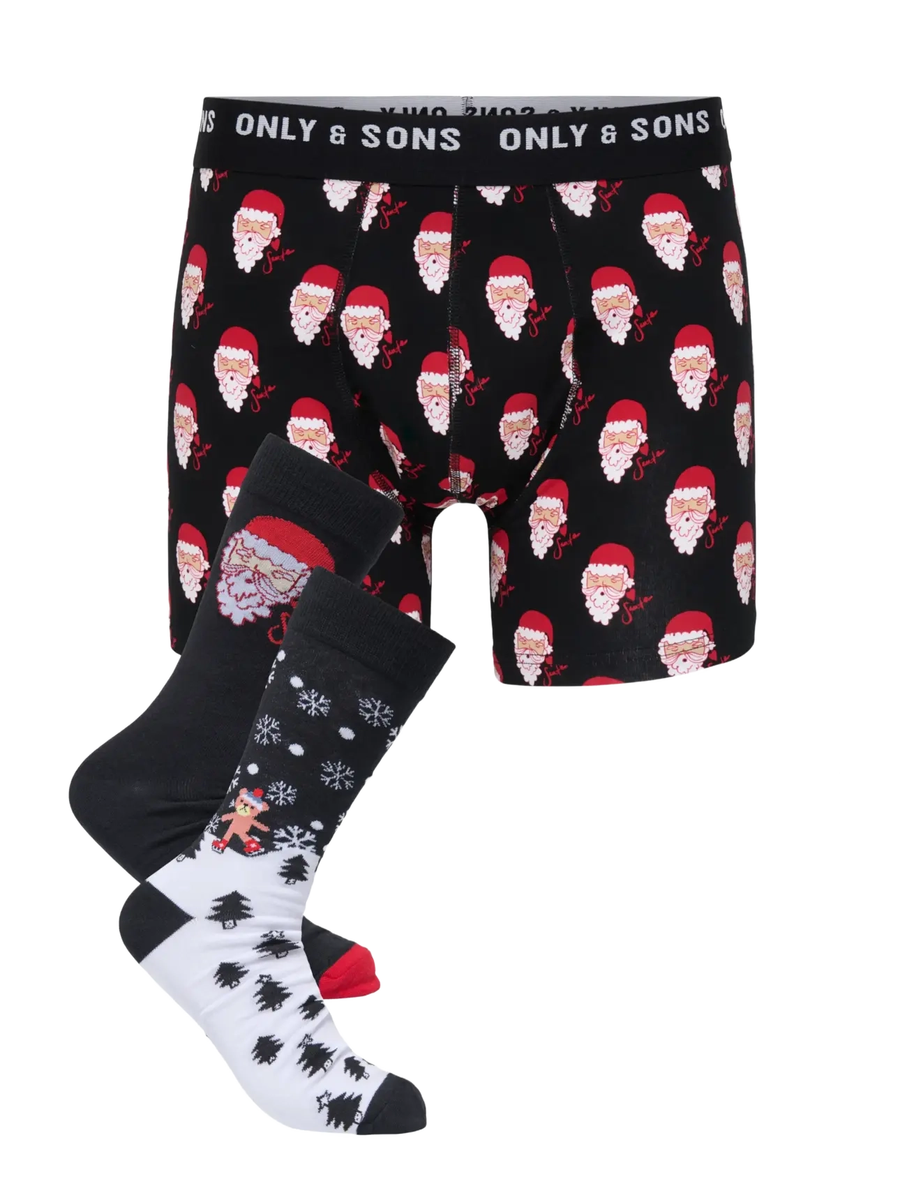 ONLY & SONS ONSCHRISTMAS UNDERWEAR SOCK GIFTBOX - Klassikalised sokid - BLACK / black