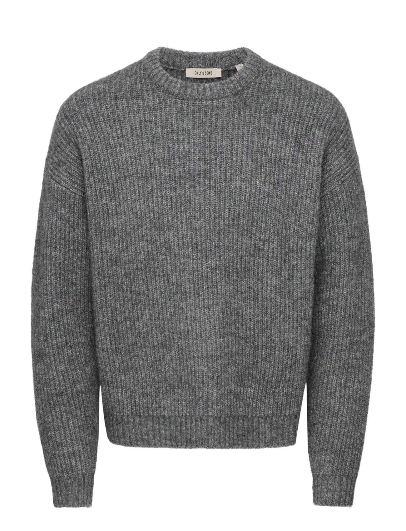 ONLY & SONS ONSBOB DS LS CREW KNIT FRML - Kleidung - MEDIUM GREY MELANGE / grey