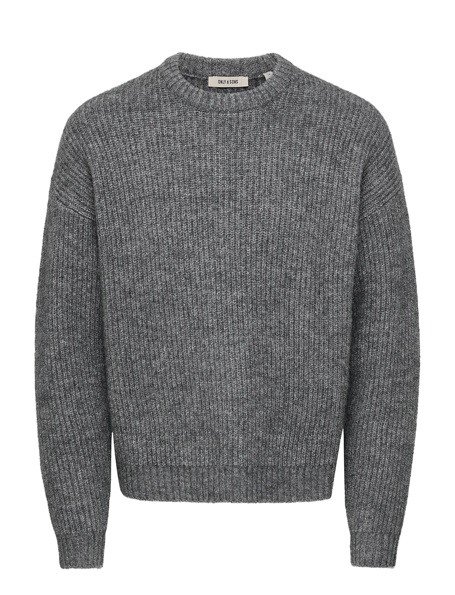 ONLY & SONS - ONSBOB DS LS CREW KNIT FRML - medium grey melange - 0