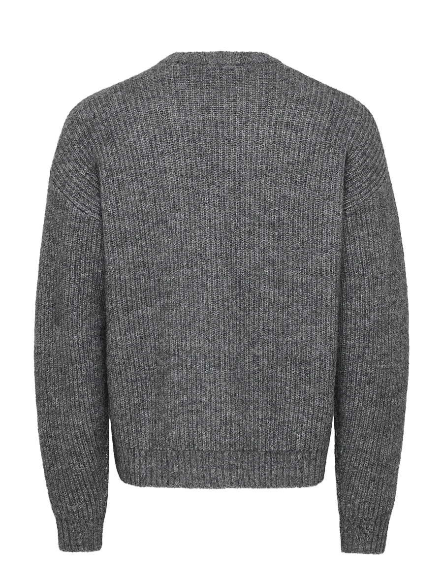 ONLY & SONS - ONSBOB DS LS CREW KNIT FRML - medium grey melange - 1