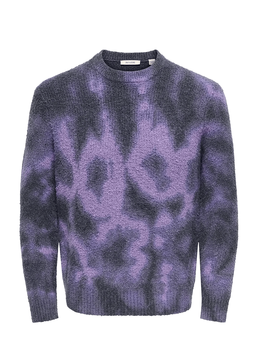 ONLY & SONS - ONSDALE RLX LS TIE DYE KNIT - Ümara kaelusega - purple haze - 0
