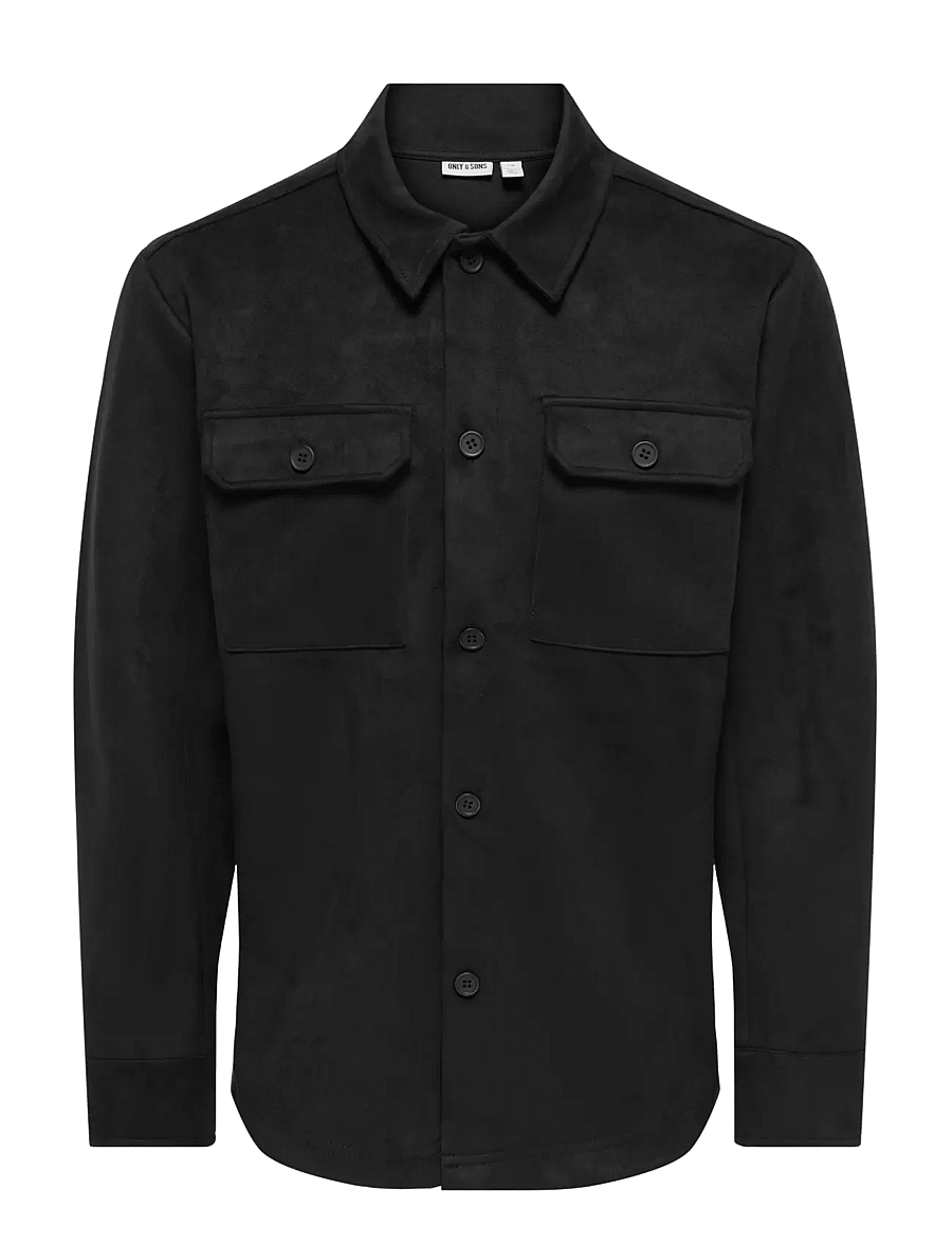 ONLY & SONS - ONSNATE KODYL FAUX SUEDE OVRSHRT FRML - kollektioner - black - 0